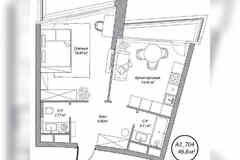 1-к квартира, 46.8 м², этаж 7/10