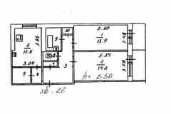 2-к квартира, 63.3 м², этаж 6/9