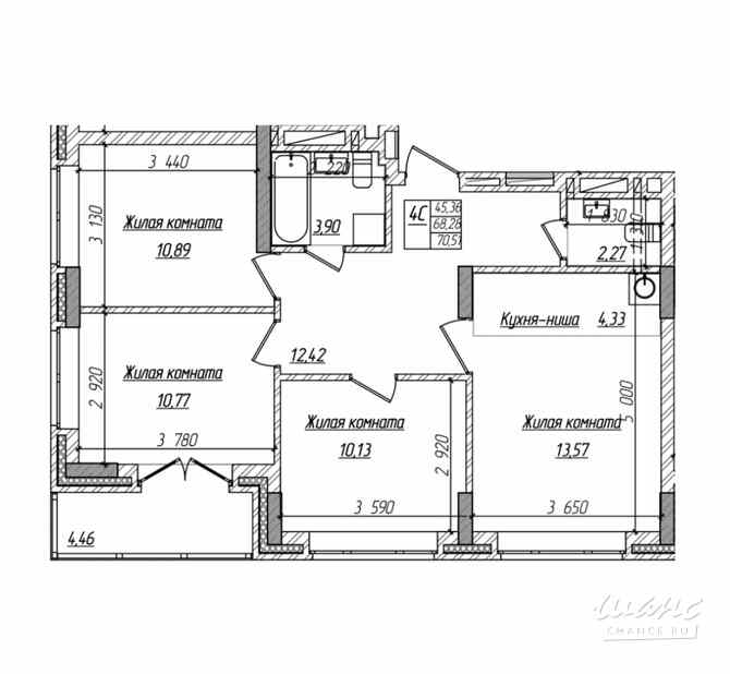 4-к квартира, 69 м², этаж 12/20 Новосибирск - изображение 3
