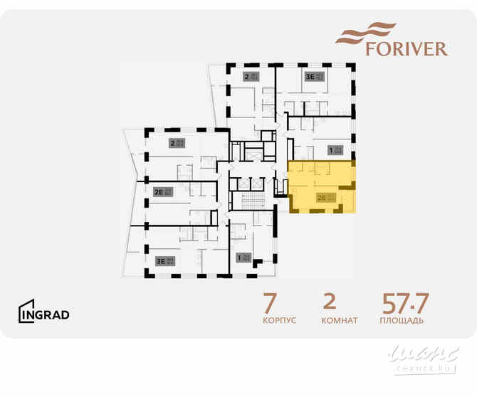 2-к квартира, 57.7 м², этаж 3/19 Москва - изображение 2