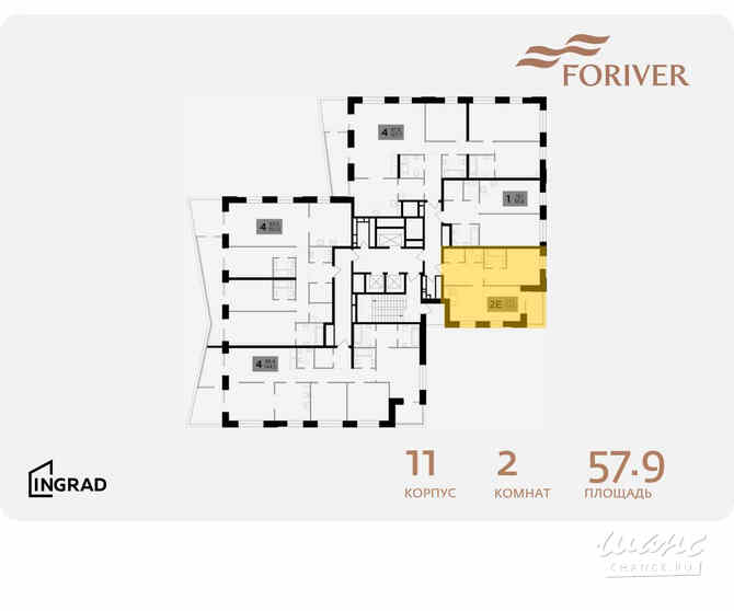 2-к квартира, 57.9 м², этаж 17/19 Москва - изображение 2