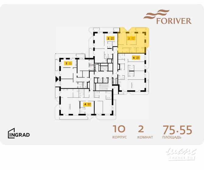 2-к квартира, 76.2 м², этаж 14/19 Москва - изображение 2