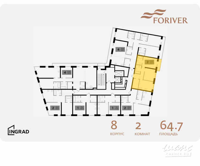 2-к квартира, 64.7 м², этаж 13/14 Москва - изображение 2