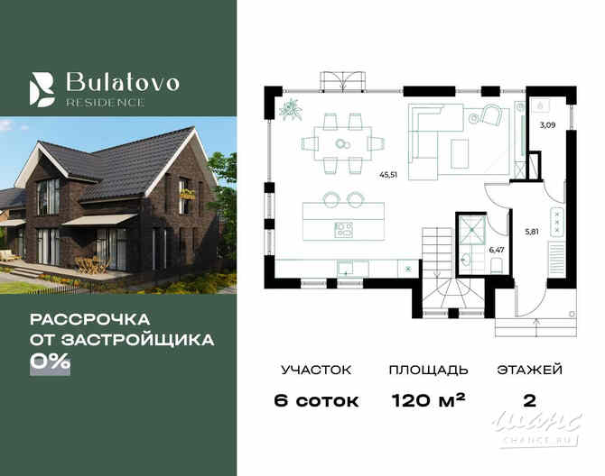 Коттедж 120 м², коттеджный поселок Резиденция Булатово, 268 Москва - изображение 3