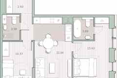 2-к квартира, 58.24 м², этаж 5/12