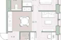2-к квартира, 55.65 м², этаж 2/12