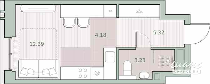 1-к квартира, 25.12 м², этаж 7/30 Москва - изображение 1