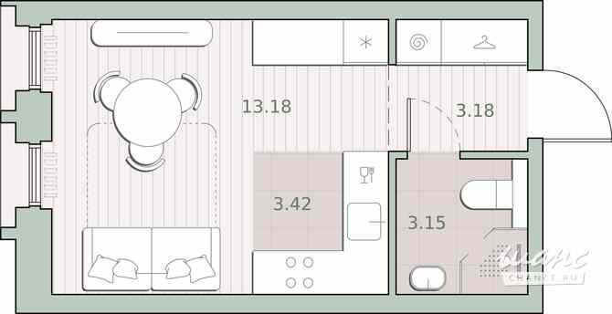 1-к квартира, 22.93 м², этаж 15/44 Москва - изображение 1