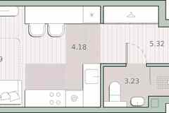 1-к квартира, 25.12 м², этаж 13/30