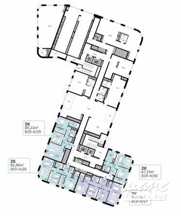 2-к квартира, 89.23 м², этаж 1/12 Москва - изображение 1