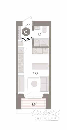 1-к квартира, 25.16 м², этаж 5/16 Тюмень - изображение 3