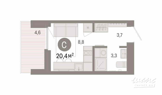 1-к квартира, 20.4 м², этаж 9/9 Екатеринбург - изображение 3