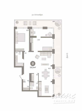 2-к квартира, 151.2 м², этаж 7/7 Новосибирск - изображение 3