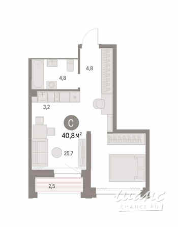 1-к квартира, 40.69 м², этаж 15/30 Новосибирск - изображение 3