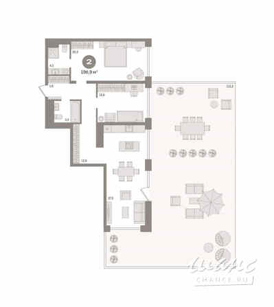 2-к квартира, 195.7 м², этаж 3/17 Новосибирск - изображение 3