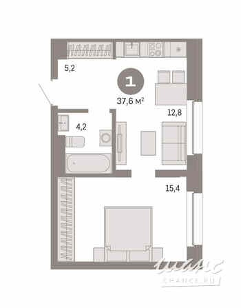 1-к квартира, 37.6 м², этаж 4/11 Новосибирск - изображение 3