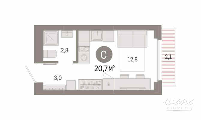 1-к квартира, 20.7 м², этаж 2/9 Новосибирск - изображение 3