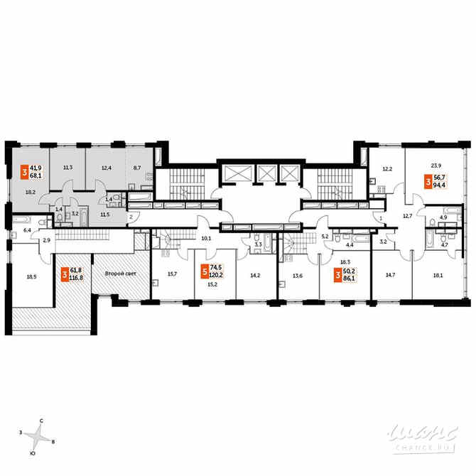 3-к квартира, 68.4 м², этаж 25/27 Москва - изображение 1