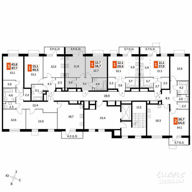 1-к квартира, 38.6 м², этаж 5/9 Мытищи - изображение 1
