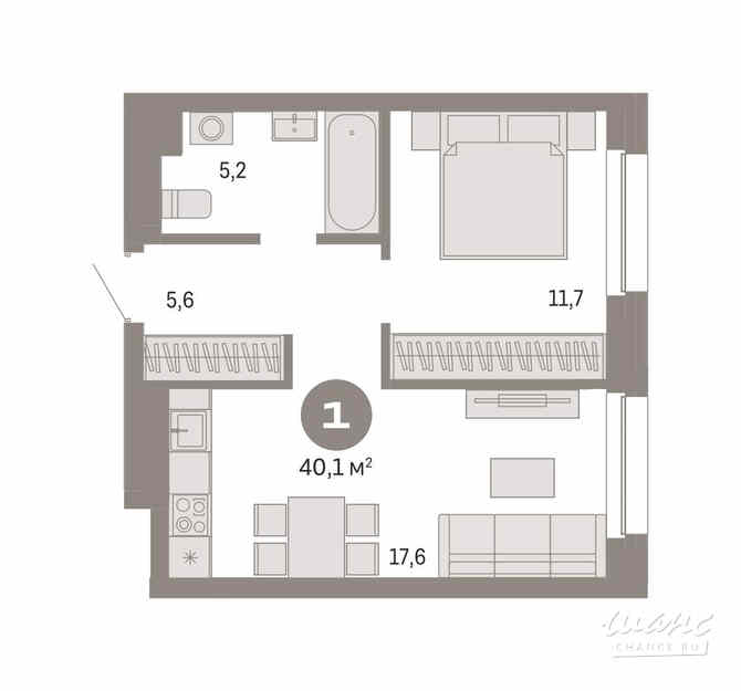 1-к квартира, 40.11 м², этаж 4/10 Новосибирск - изображение 3