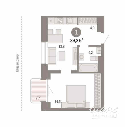 1-к квартира, 39.53 м², этаж 7/10 Новосибирск - изображение 3