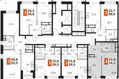 1-к квартира, 34.2 м², этаж 12/22