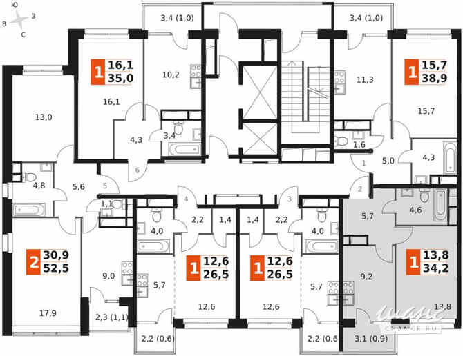 1-к квартира, 34.2 м², этаж 12/22 Москва - изображение 1