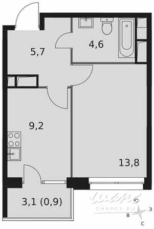 1-к квартира, 34.2 м², этаж 12/22 Москва - изображение 3