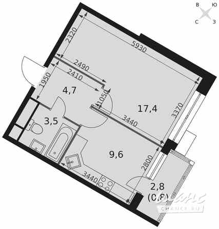 1-к квартира, 36 м², этаж 11/17 Москва - изображение 3