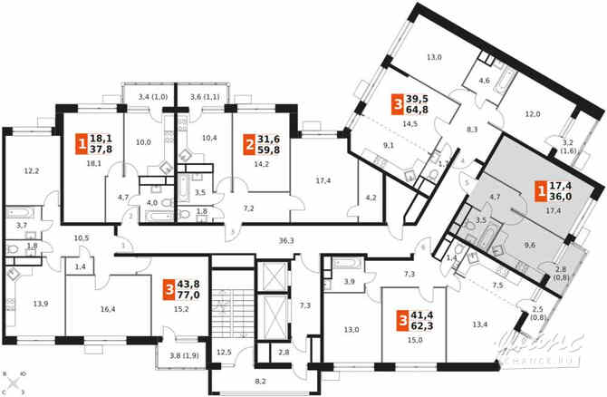 1-к квартира, 36 м², этаж 11/17 Москва - изображение 1
