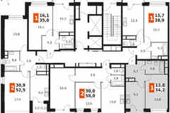 1-к квартира, 34.1 м², этаж 21/22