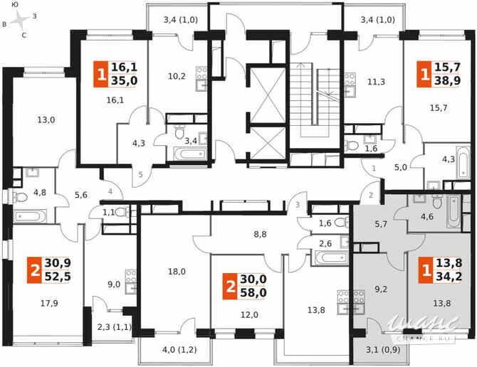 1-к квартира, 34.1 м², этаж 21/22 Москва - изображение 1