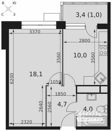 1-к квартира, 37.8 м², этаж 12/17 Москва - изображение 3
