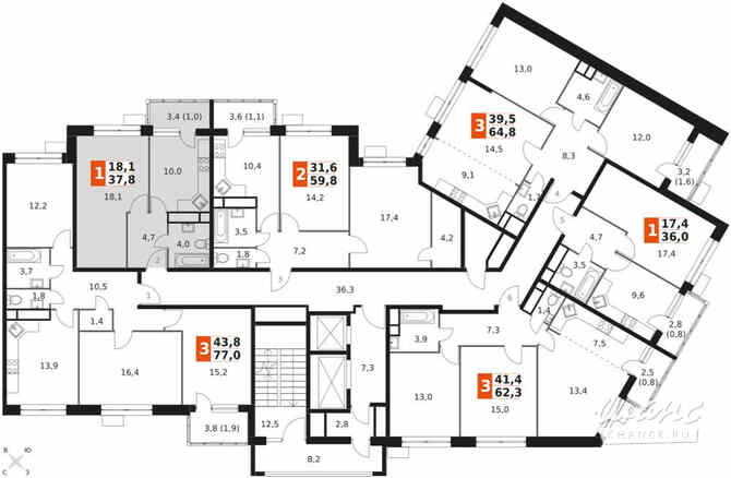 1-к квартира, 37.8 м², этаж 16/17 Москва - изображение 1