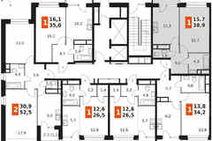 1-к квартира, 38.9 м², этаж 19/22