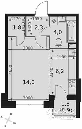 1-к квартира, 29.2 м², этаж 2/12 Москва - изображение 3