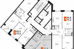 1-к квартира, 38.4 м², этаж 4/9