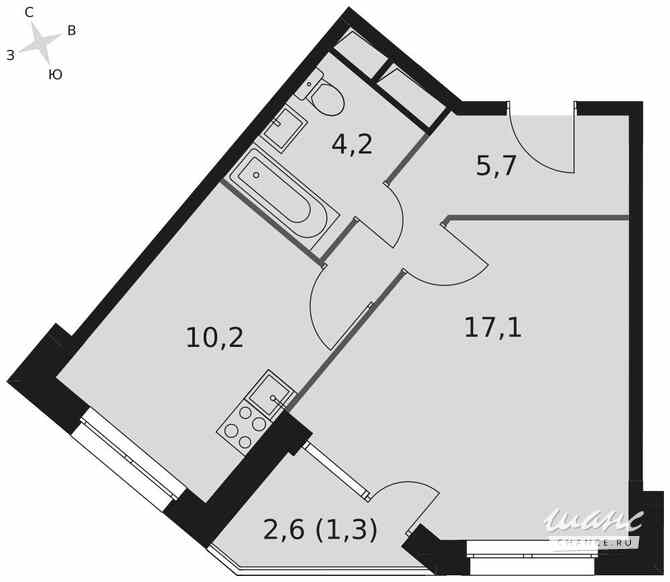 1-к квартира, 38.4 м², этаж 4/9 Москва - изображение 3