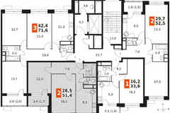 2-к квартира, 51.4 м², этаж 7/9