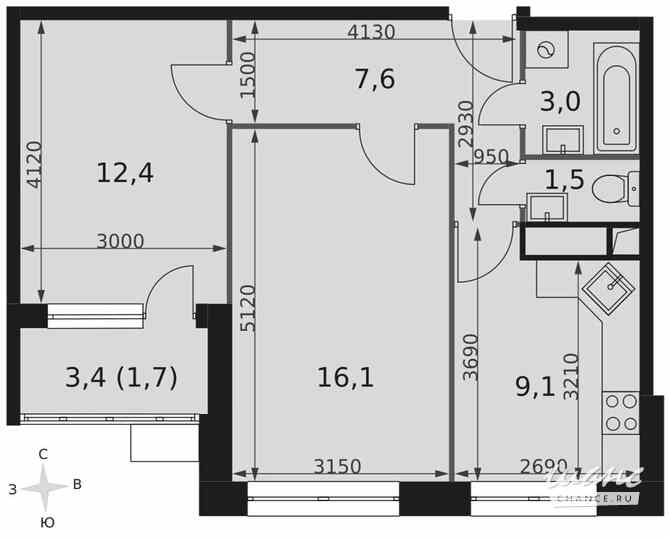2-к квартира, 51.4 м², этаж 7/9 Москва - изображение 3