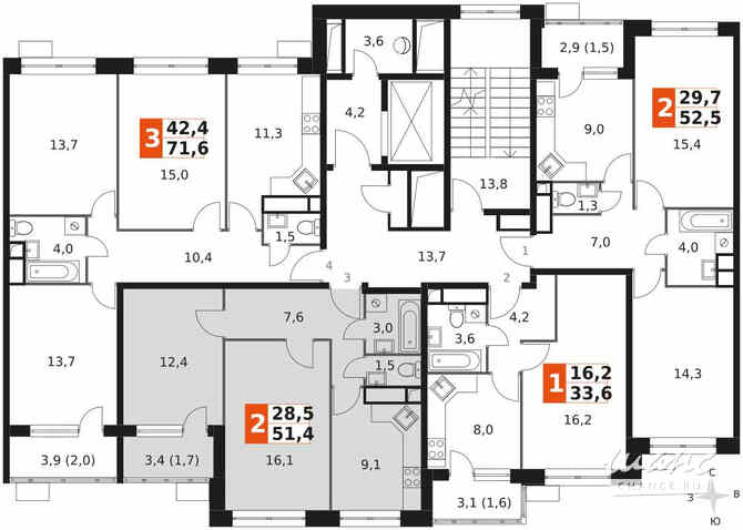 2-к квартира, 51.4 м², этаж 7/9 Москва - изображение 1