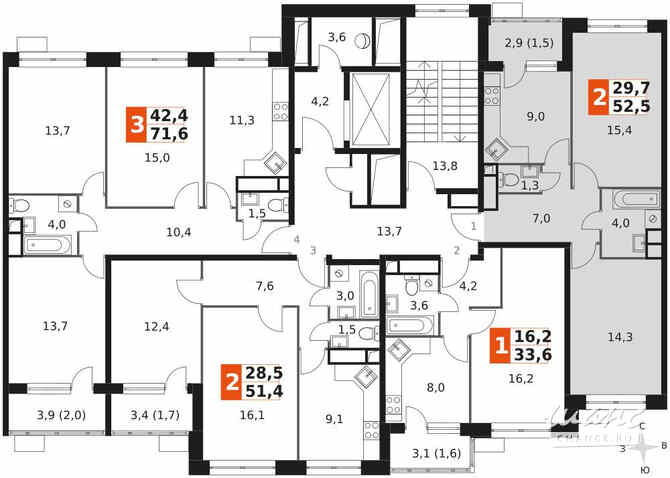 2-к квартира, 52.4 м², этаж 8/9 Москва - изображение 1
