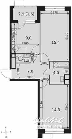 2-к квартира, 52.4 м², этаж 8/9 Москва - изображение 3
