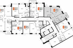 2-к квартира, 52.1 м², этаж 6/22