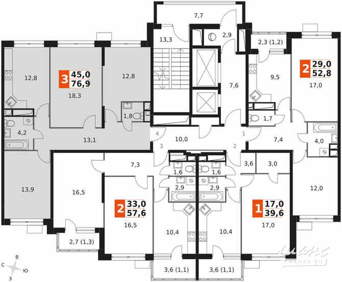 3-к квартира, 76.9 м², этаж 4/21 Москва - изображение 1