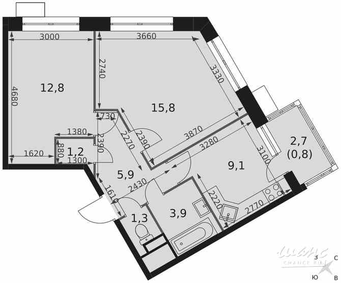 2-к квартира, 52.1 м², этаж 17/22 Москва - изображение 3