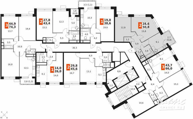 2-к квартира, 52.1 м², этаж 17/22 Москва - изображение 1