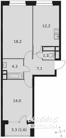 2-к квартира, 58.3 м², этаж 8/12 Москва - изображение 3