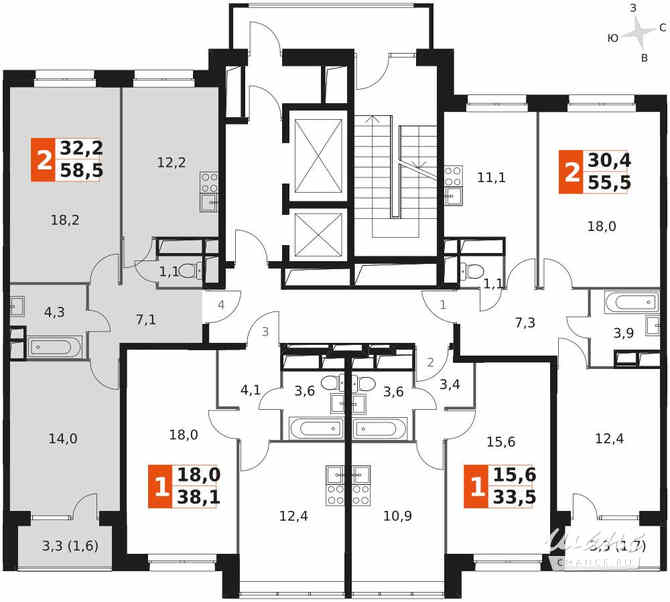 2-к квартира, 58.3 м², этаж 8/12 Москва - изображение 1