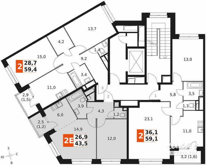 2-к квартира, 43.7 м², этаж 7/9 Москва - изображение 1